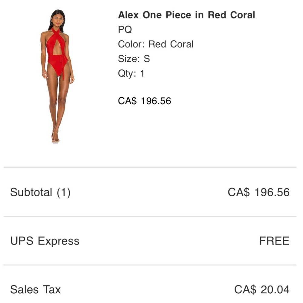 Alex One Piece in Red Coral by PilyQ